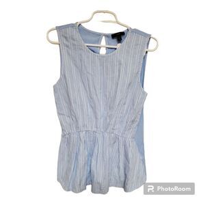 J.Crew Blue Cinched Front Peplum Blouse Small